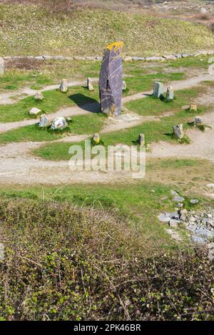 Rhoose Point nella vale di Glamorgan Foto Stock