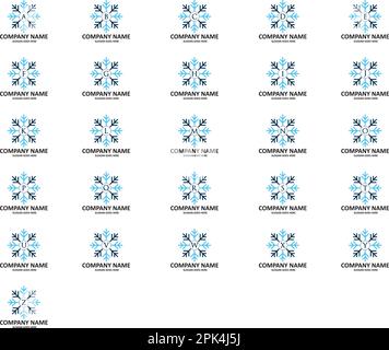 Set di lettere iniziali con logo a fiocco di neve Illustrazione Vettoriale