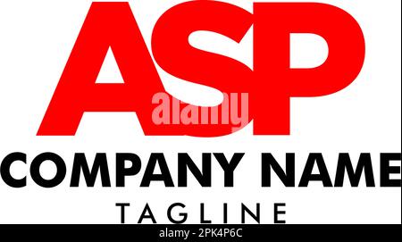 Lettera iniziale disegno del modello del logo ASP Illustrazione Vettoriale