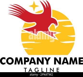 Modello di logo Eagle Star Illustrazione Vettoriale