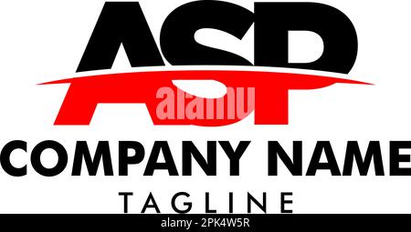 Lettera iniziale disegno del modello del logo ASP Illustrazione Vettoriale