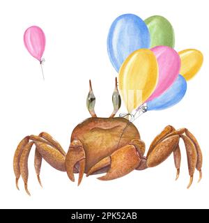 Acquerello illustrazione di un palloncino blu. Immagine isolata su sfondo  bianco. Festosa disegno a mano Foto stock - Alamy