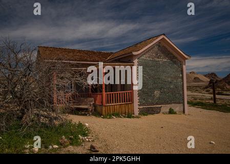 Città fantasma di Rhyolite Foto Stock