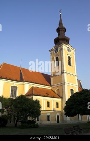 Hodonín, Göding, Czechy, Czechia, Tschechien, Chiesa di San Lorenzo; kirche st. Laurentius; iglesia de st. Lorenzo; kościół św. Wawrzyńca Foto Stock