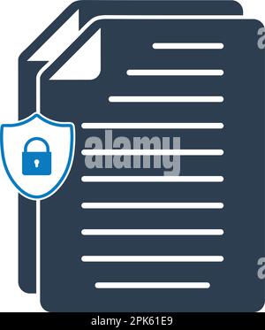 Icona protezione dati. EPS vettoriale stile piatto. Illustrazione Vettoriale