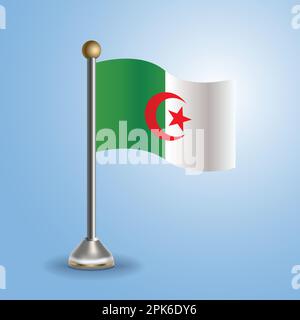 Tabella Stato bandiera dell'Algeria. Simbolo nazionale, illustrazione vettoriale Illustrazione Vettoriale