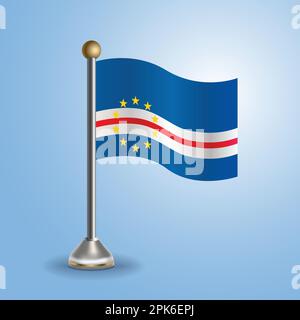 Tabella degli Stati bandiera del Capo Verde. Simbolo nazionale, illustrazione vettoriale Illustrazione Vettoriale