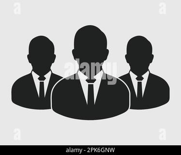 Il team aziendale e la relativa icona. I dipendenti dietro il leader. Illustrazione Vettoriale