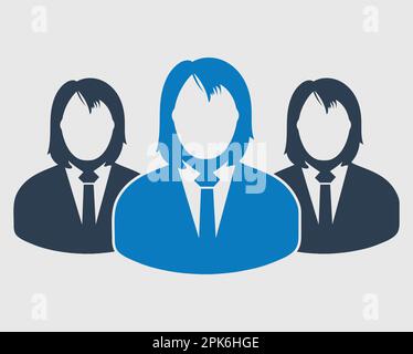 Il team aziendale e la relativa icona. I dipendenti dietro il leader. Illustrazione Vettoriale