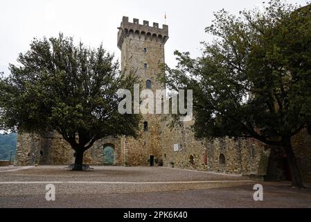 Castello, Castelnuovo Magra, Provincia di la Spezia, Liguria, Italia Foto Stock