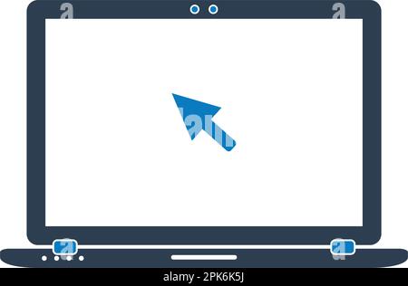 Icona del computer portatile. EPS vettoriale stile piatto. Illustrazione Vettoriale