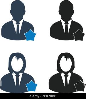 Set di icone cliente stimato. EPS vettoriale stile piatto. Illustrazione Vettoriale