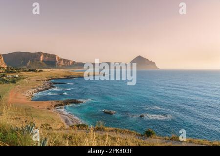 Punto di osservazione Macari in Sicilia vicino a San Vito lo Capo Trapani Sicilia Foto Stock