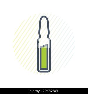 Icona della linea di ampolle della medicina. Illustrazione del simbolo vettoriale modificabile. Illustrazione Vettoriale