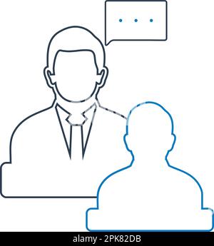 Business Meeting Icon.Line Style vettoriale EPS. Illustrazione Vettoriale