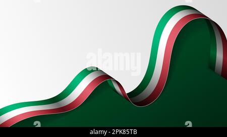 Italia bandiera a nastro sfondo. Elemento di impatto per l'uso che si desidera fare di esso. Illustrazione Vettoriale