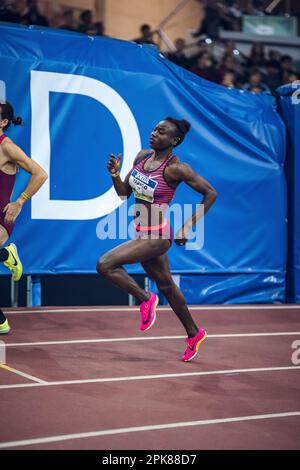 Noélie Yarigo partecipa al World Indoor Tour 2023. Foto Stock