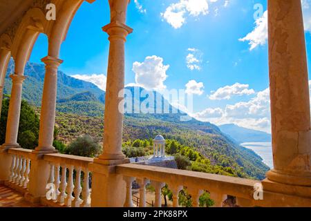 Son Marroig – tenuta di campagna e monastero sulla costa occidentale di Maiorca, Isole Baleari, Spagna Foto Stock