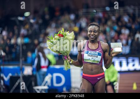 Noélie Yarigo partecipa al World Indoor Tour 2023. Foto Stock