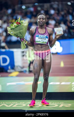 Noélie Yarigo partecipa al World Indoor Tour 2023. Foto Stock