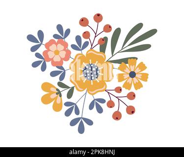 Cute vettore estate fiori composizione Illustrazione Vettoriale