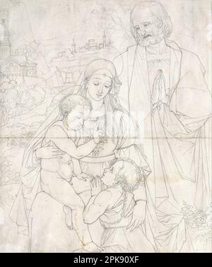 Sacra Famiglia con Giovanni Battista come ragazzo 1816 di Pietro von Cornelio Foto Stock