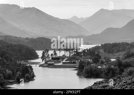 Glen Affric punto di vista panoramica sulle Highlands, Scozia, Regno Unito Foto Stock