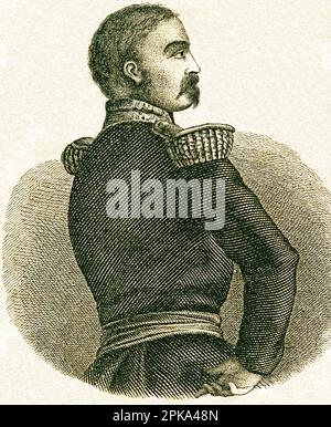 Europa, Frankreich, Aimable-Jean-Jacques Pélissier, Französischer Officier, 1855 General des I. Korps der orientalischen Armee im Krimkrieg, im selben Jahr Marschall von Frankreich, 1856 Herzog von Malakow , Lithographie aus : " National-Kalender für alle Kronländer der kaiserl. königl. österreichschen Monarchie auf das Schaltjahr 1856 ', litografia: W. Klimt, herausgegeben von Carl Wilhelm Medow, Leitmeritz, Prag. / Europa, Francia, Aimable-Jean-Jacques Pélissier, ufficiale francese, 1855 generale del primo corpo dell'esercito orientale nella guerra di Crimea, nello stesso anno Maresciallo di Francia, 1 Foto Stock