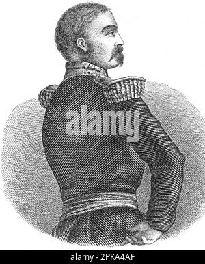 Europa, Frankreich, Aimable-Jean-Jacques Pélissier, Französischer Officier, 1855 General des I. Korps der orientalischen Armee im Krimkrieg, im selben Jahr Marschall von Frankreich, 1856 Herzog von Malakow , Lithographie aus : " National-Kalender für alle Kronländer der kaiserl. königl. österreichschen Monarchie auf das Schaltjahr 1856 ', litografia: W. Klimt, herausgegeben von Carl Wilhelm Medow, Leitmeritz, Prag. / Europa, Francia, Aimable-Jean-Jacques Pélissier, ufficiale francese, 1855 generale del primo corpo dell'esercito orientale nella guerra di Crimea, nello stesso anno Maresciallo di Francia, 1 Foto Stock