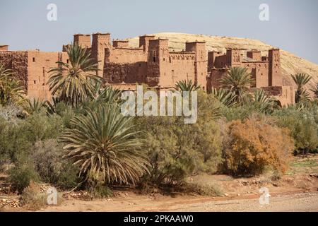 Marocco, Ait-ben-Haddou, città fortificata, kasbah, medina, Sito patrimonio dell'umanità dell'UNESCO Foto Stock