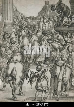 L'Adorazione dei Magi 1614-1617 di Jacques Bellange Foto Stock