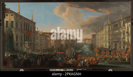 Regata sul Canal Grande in onore di Federico IV di Danimarca 1711 di Luca Carlevarijs Foto Stock