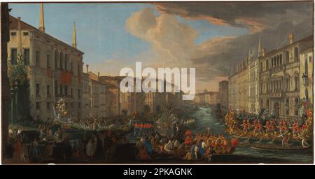 Regata sul Canal Grande in onore di Federico IV di Danimarca 1711 di Luca Carlevarijs Foto Stock