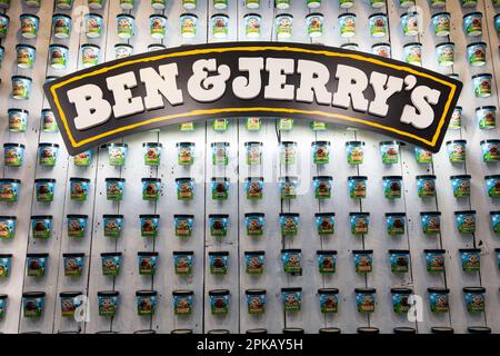 Muro alla ben & Jerry's Factory Foto Stock