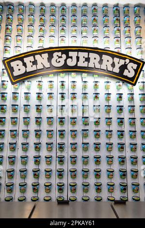 Muro alla ben & Jerry's Factory Foto Stock