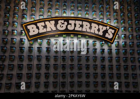 Muro alla ben & Jerry's Factory Foto Stock