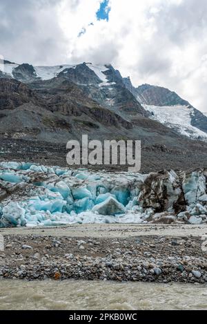 Ghiacciaio di Pasterze al Monte Grossglockner, la montagna più alta dell'Austria Foto Stock