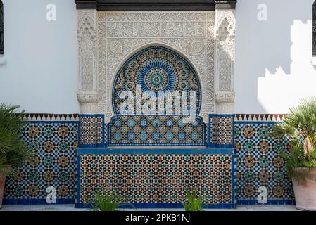 Bella decorazione delle pareti nella Grande Mosquee de Paris, Francia Foto Stock