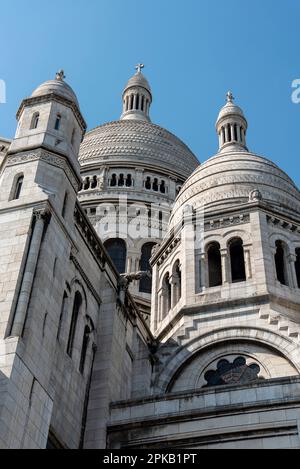 Bella chiesa famosa Sacre Coeur a Parigi, Francia Foto Stock