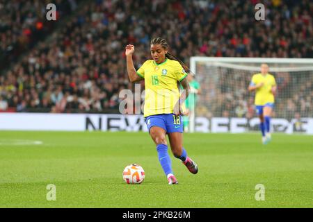 Wembley Stadium, Londra, Regno Unito. 6th Apr, 2023. Donne Finalissima Football, Inghilterra contro Brasile; Geyse of Brazil Credit: Action Plus Sports/Alamy Live News Foto Stock