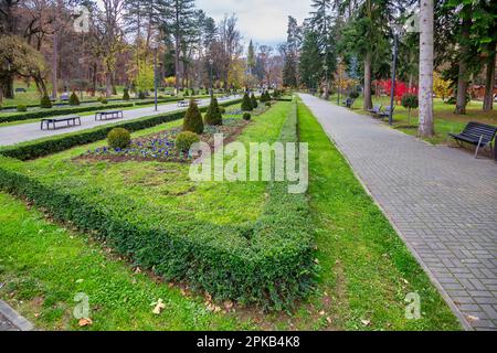 Parco pubblico e spa nella città di Vrnjacka Banja, Serbia. Foto Stock