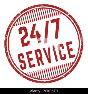 24/7 timbro in gomma grunge di servizio su sfondo bianco, illustrazione vettoriale Illustrazione Vettoriale