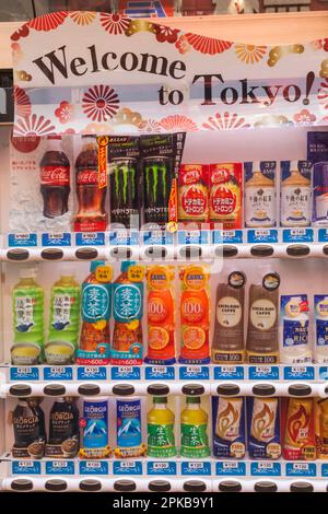 Giappone, Honshu, Tokyo, Benvenuti al distributore automatico di bevande di Tokyo Foto Stock