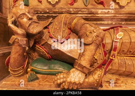 Inghilterra, Dorset, Wimborne, Wimborne Minster, Memorial di Edmund Uvedale whoe morì nel 1606 Foto Stock