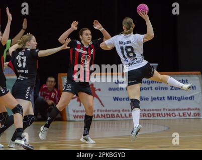 TSV Bayer 04 Werkselfen Leverkusen vs. Zwickau 1. Pallamano Bundesliga Frauen Foto Stock