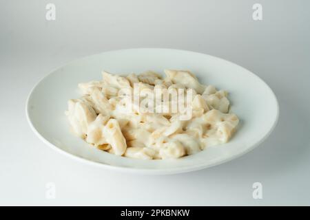 Classico piatto di pasta bianca Foto Stock