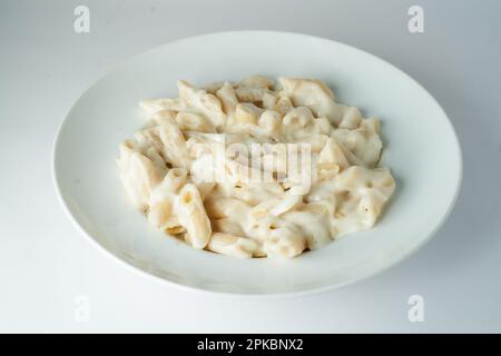 Classico piatto di pasta bianca Foto Stock