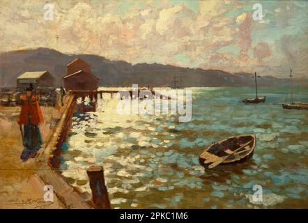 Wellington Harbour 1894 di James M. Nairn Foto Stock