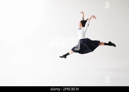 High School Girls Dancing Foto Stock