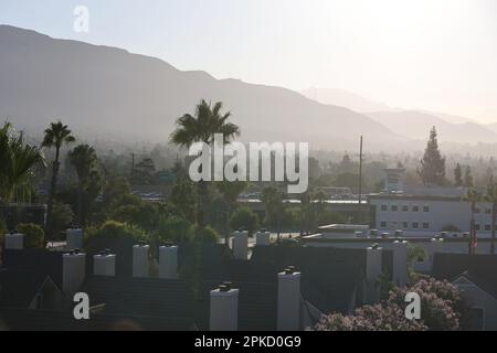 Viste generali su Monrovia, California, tra cui Mount Wilson e Monrovia Canyon Park, California, Stati Uniti. Foto Stock